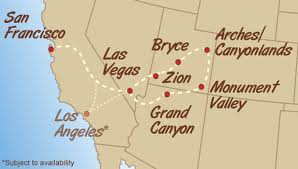 Карта Американских каньонов